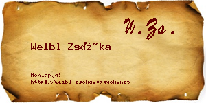 Weibl Zsóka névjegykártya